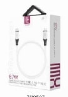 Cble Rsistant au Feu 67 W Type-C vers Type-C - 3' - Blanc 